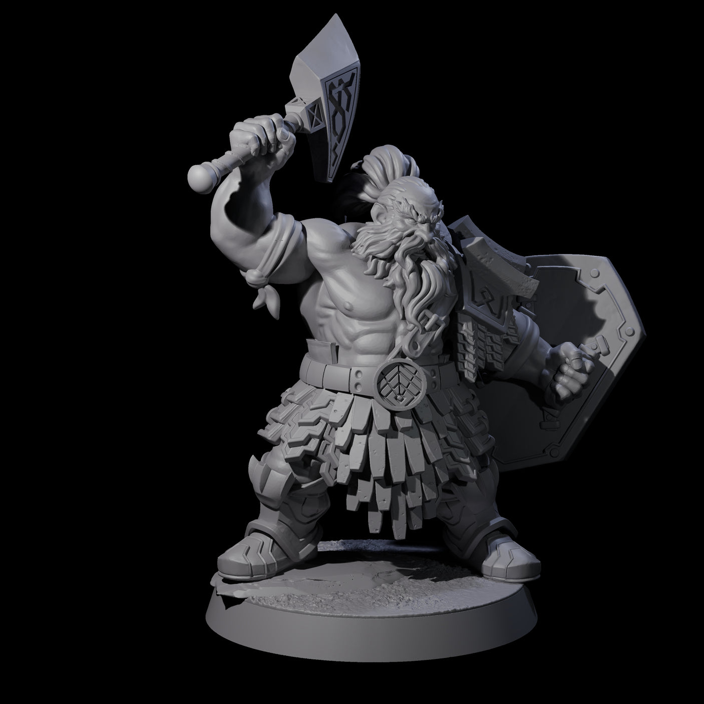 Fire Veined Dwarf Warrior B Miniature for Dungeons and Dragons, Pathfinder or other TTRPGs