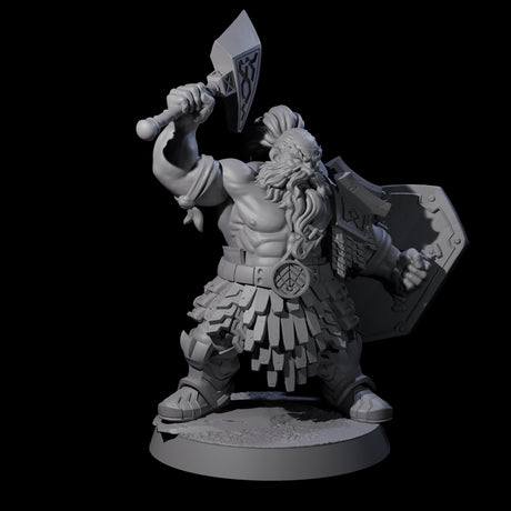 Fire Veined Dwarf Warrior B Miniature for Dungeons and Dragons, Pathfinder or other TTRPGs