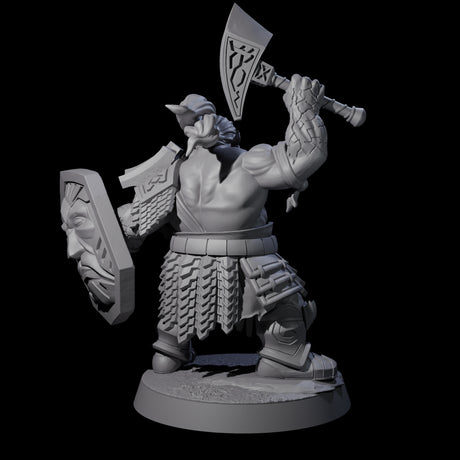 Fire Veined Dwarf Warrior B Miniature for Dungeons and Dragons, Pathfinder or other TTRPGs