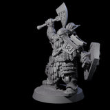 Fire Veined Dwarf Warrior B Miniature for Dungeons and Dragons, Pathfinder or other TTRPGs