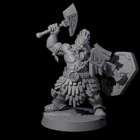 Fire Veined Dwarf Warrior B Miniature for Dungeons and Dragons, Pathfinder or other TTRPGs