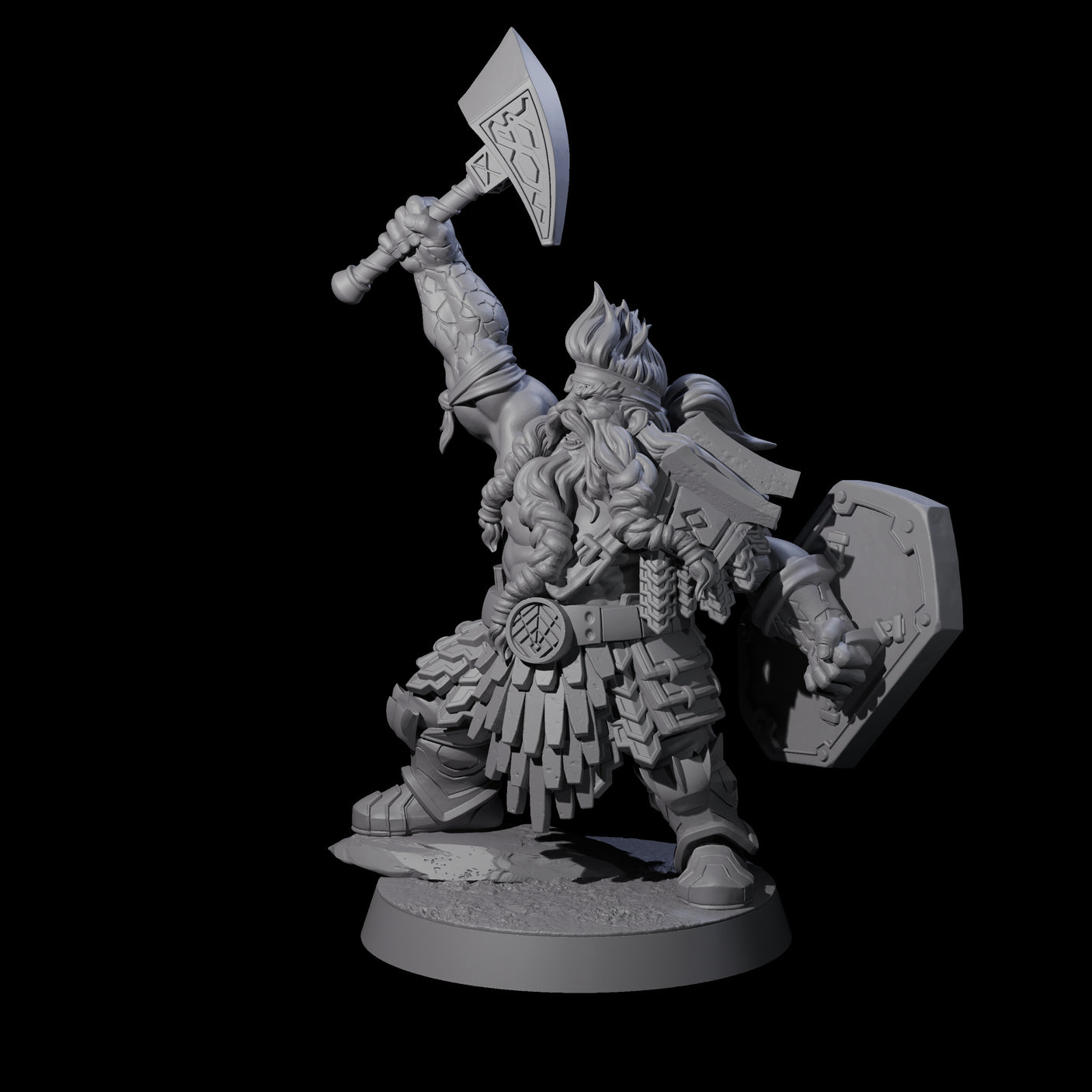 Fire Veined Dwarf Warrior C Miniature for Dungeons and Dragons, Pathfinder or other TTRPGs