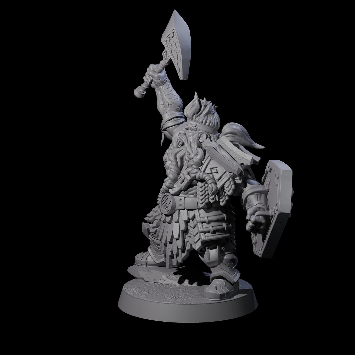 Fire Veined Dwarf Warrior C Miniature for Dungeons and Dragons, Pathfinder or other TTRPGs