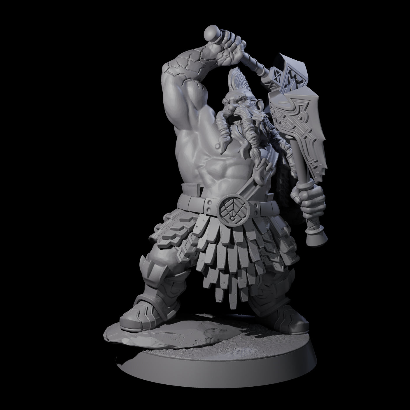 Fire Veined Dwarf Warrior D Miniature for Dungeons and Dragons, Pathfinder or other TTRPGs