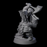 Fire Veined Dwarf Warrior D Miniature for Dungeons and Dragons, Pathfinder or other TTRPGs