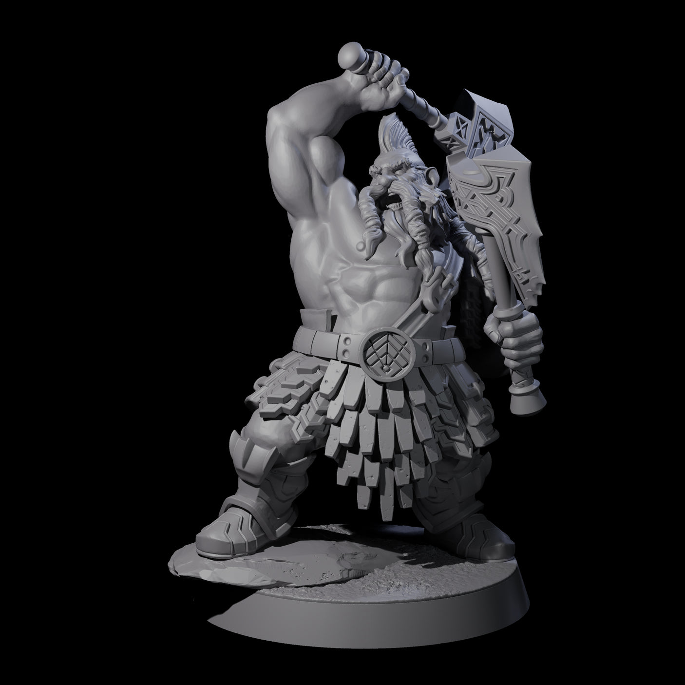 Fire Veined Dwarf Warrior D Miniature for Dungeons and Dragons, Pathfinder or other TTRPGs