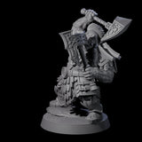 Fire Veined Dwarf Warrior D Miniature for Dungeons and Dragons, Pathfinder or other TTRPGs