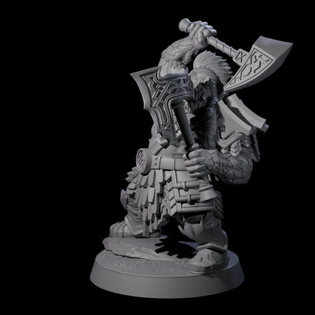 Fire Veined Dwarf Warrior D Miniature for Dungeons and Dragons, Pathfinder or other TTRPGs