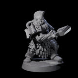 Fire Veined Dwarf Warrior E Miniature for Dungeons and Dragons, Pathfinder or other TTRPGs