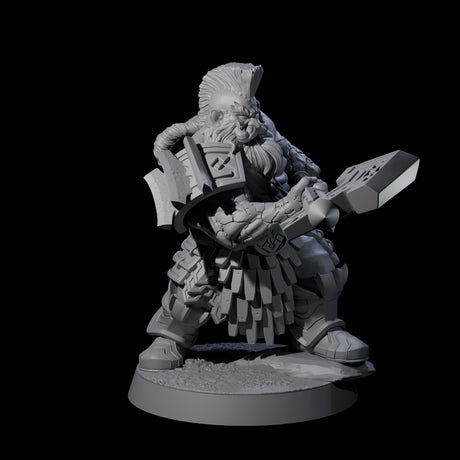 Fire Veined Dwarf Warrior E Miniature for Dungeons and Dragons, Pathfinder or other TTRPGs