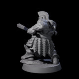 Fire Veined Dwarf Warrior E Miniature for Dungeons and Dragons, Pathfinder or other TTRPGs
