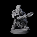 Fire Veined Dwarf Warrior E Miniature for Dungeons and Dragons, Pathfinder or other TTRPGs