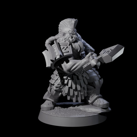 Fire Veined Dwarf Warrior E Miniature for Dungeons and Dragons, Pathfinder or other TTRPGs