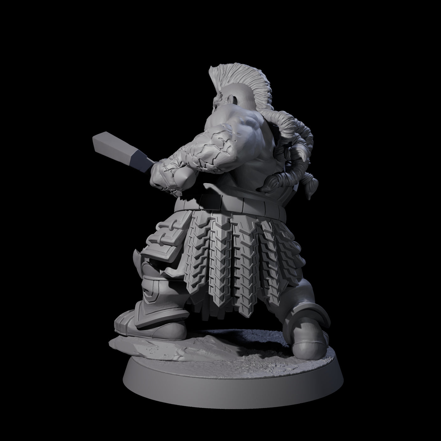 Fire Veined Dwarf Warrior E Miniature for Dungeons and Dragons, Pathfinder or other TTRPGs