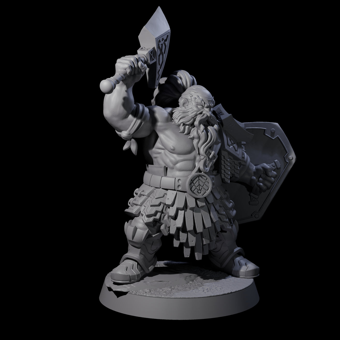 Fire Veined Dwarf Warriors Miniature for Dungeons and Dragons, Pathfinder or other TTRPGs