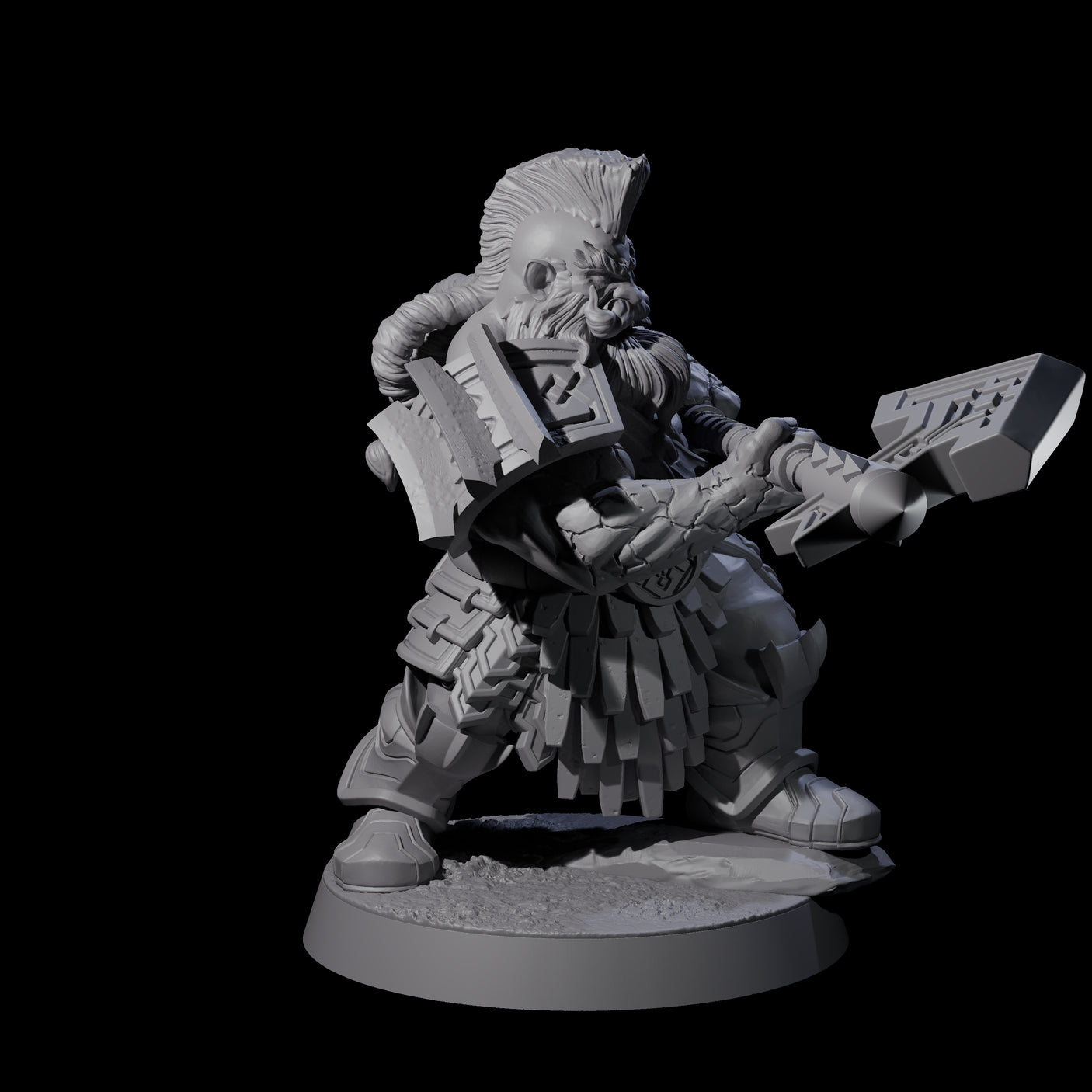 Fire Veined Dwarf Warriors Miniature for Dungeons and Dragons, Pathfinder or other TTRPGs