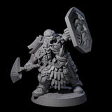 Fire Veined Dwarf Warriors Miniature for Dungeons and Dragons, Pathfinder or other TTRPGs