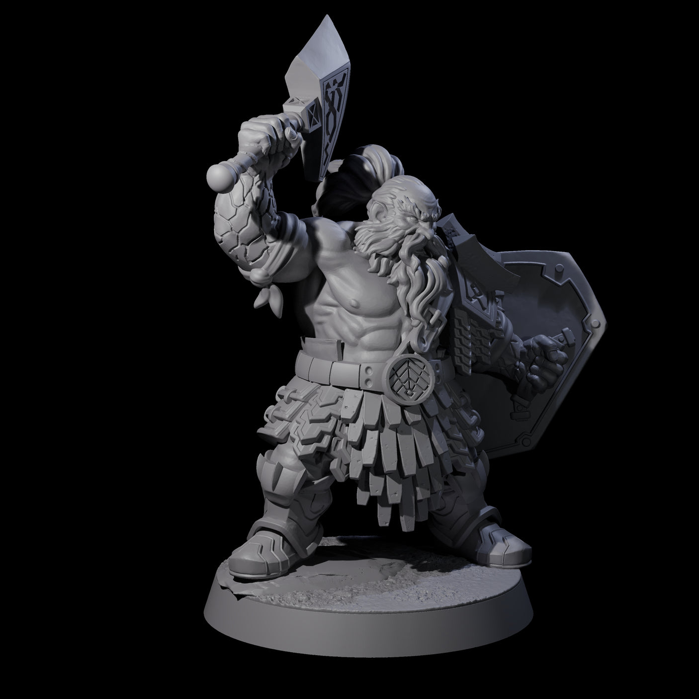 Fire Veined Dwarf Warriors Miniature for Dungeons and Dragons, Pathfinder or other TTRPGs