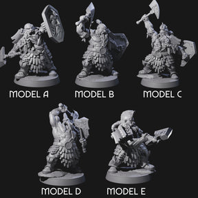 Fire Veined Dwarf Warriors Miniature for Dungeons and Dragons, Pathfinder or other TTRPGs