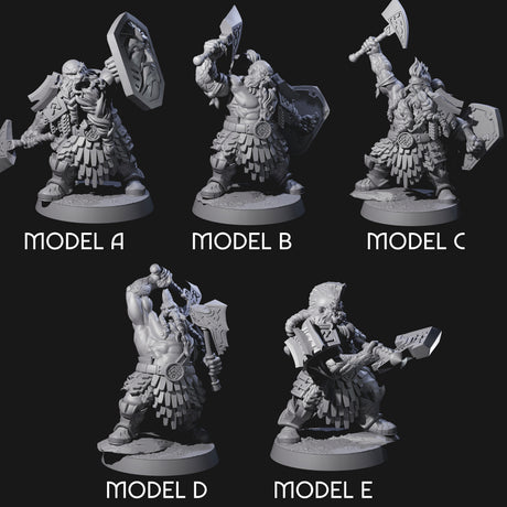 Fire Veined Dwarf Warriors Miniature for Dungeons and Dragons, Pathfinder or other TTRPGs