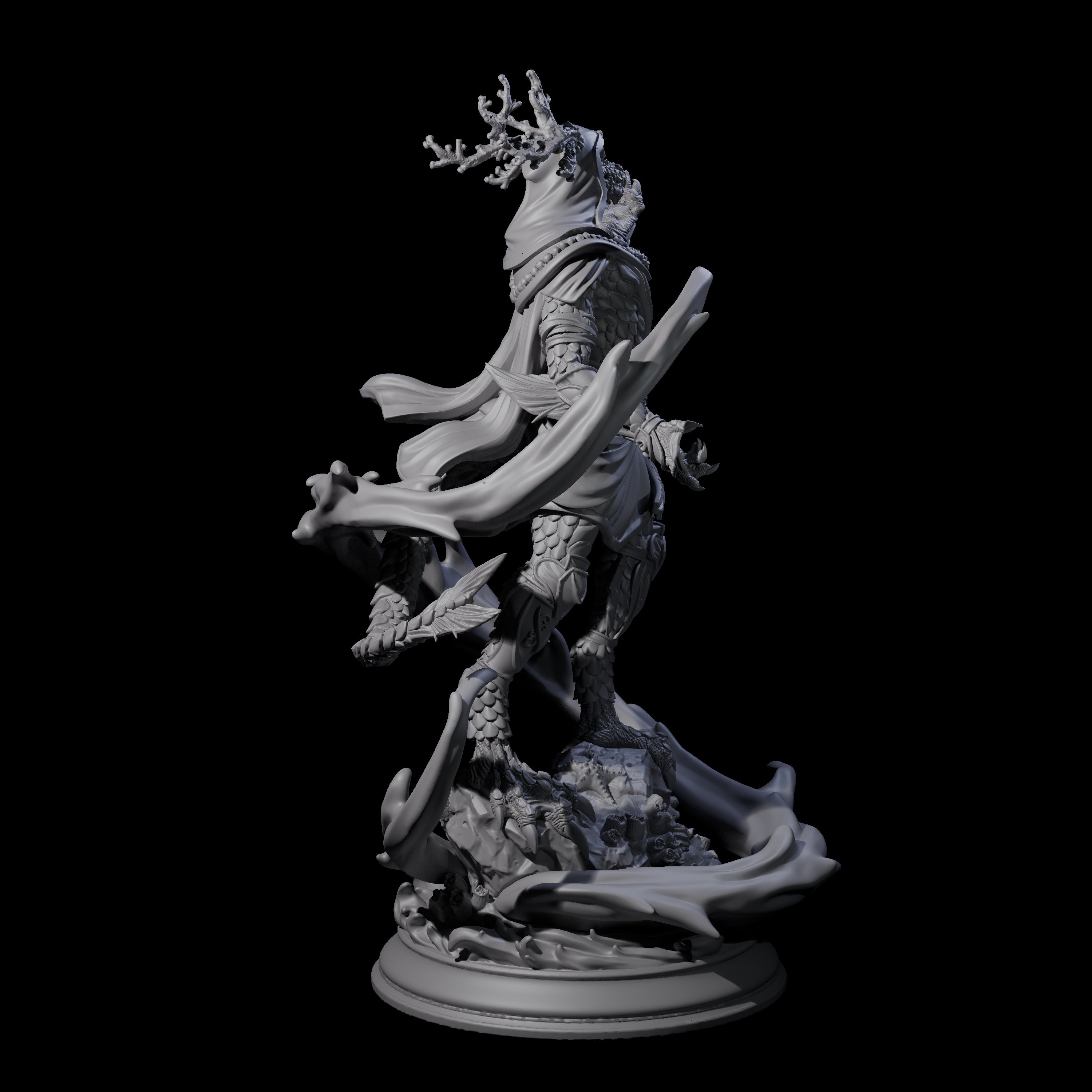 Firey Dragonborn Sorcerer Miniature for Dungeons and Dragons, Pathfinder or other TTRPGs