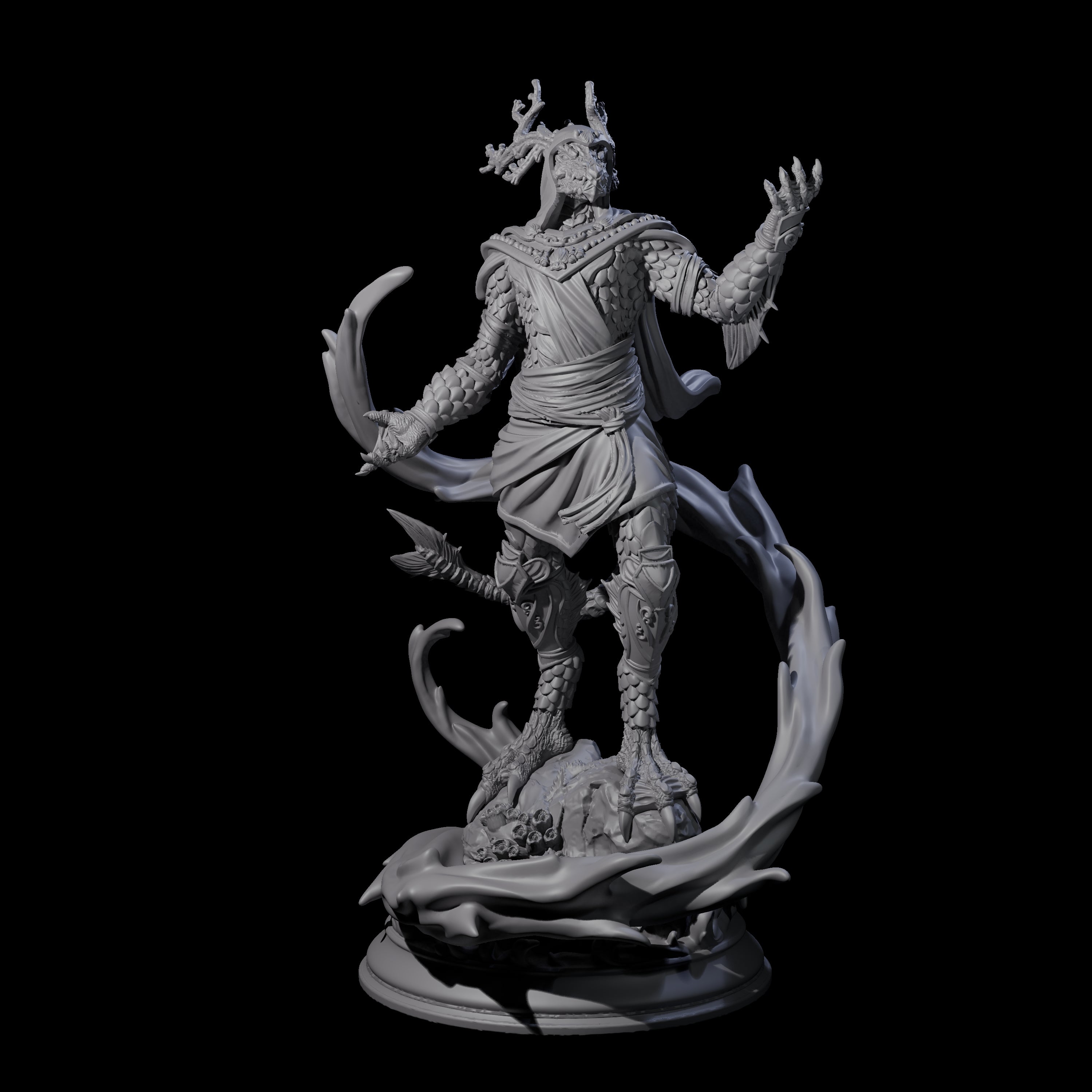 Firey Dragonborn Sorcerer Miniature for Dungeons and Dragons, Pathfinder or other TTRPGs