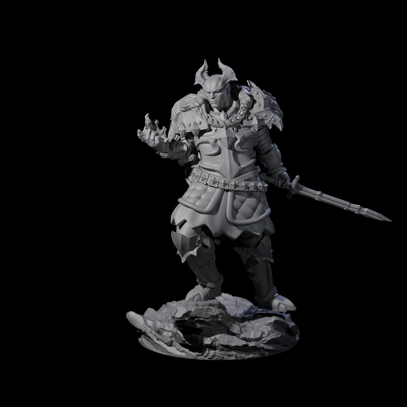 Firey Tiefling Warlock Miniature for Dungeons and Dragons, Pathfinder or other TTRPGs