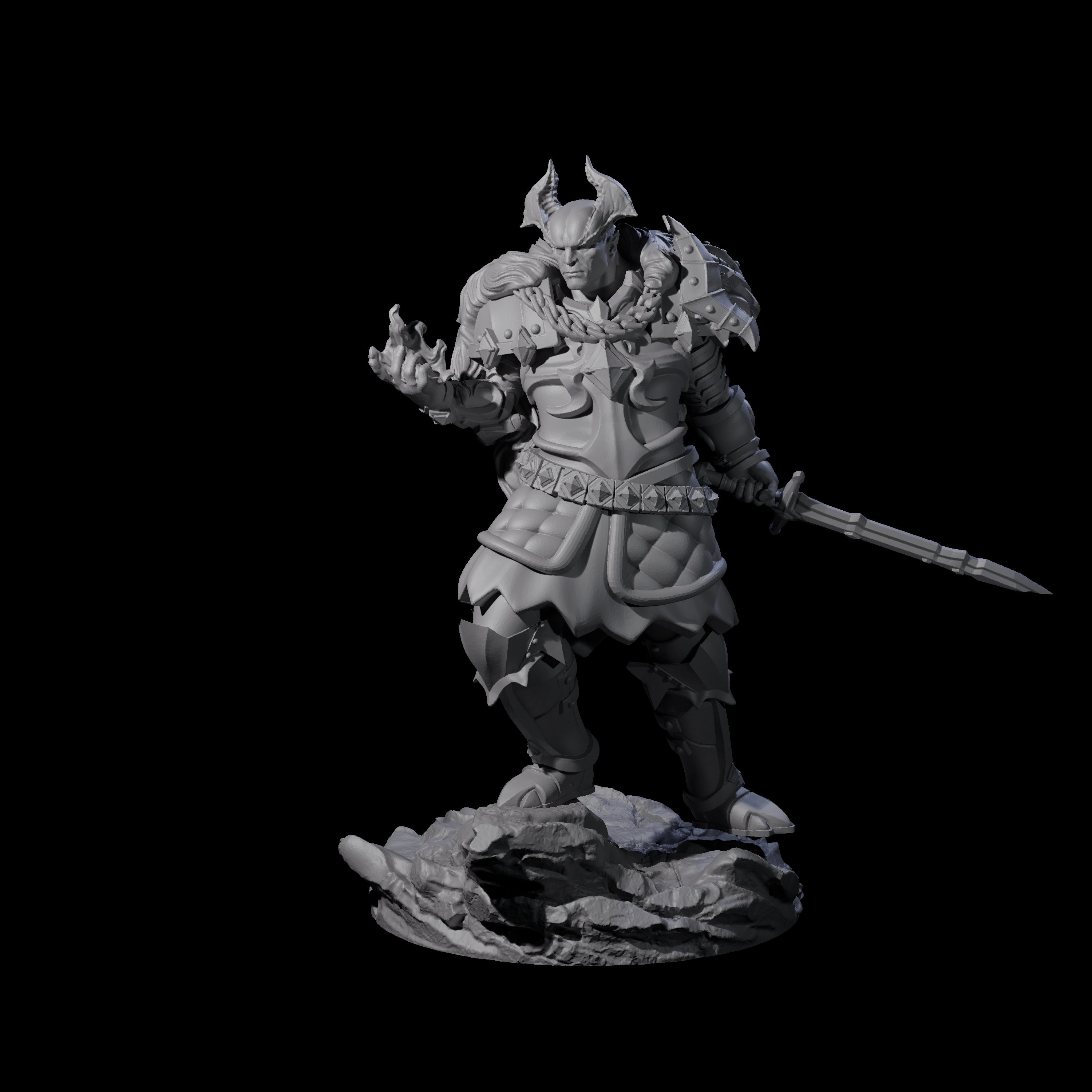 Firey Tiefling Warlock Miniature for Dungeons and Dragons, Pathfinder or other TTRPGs