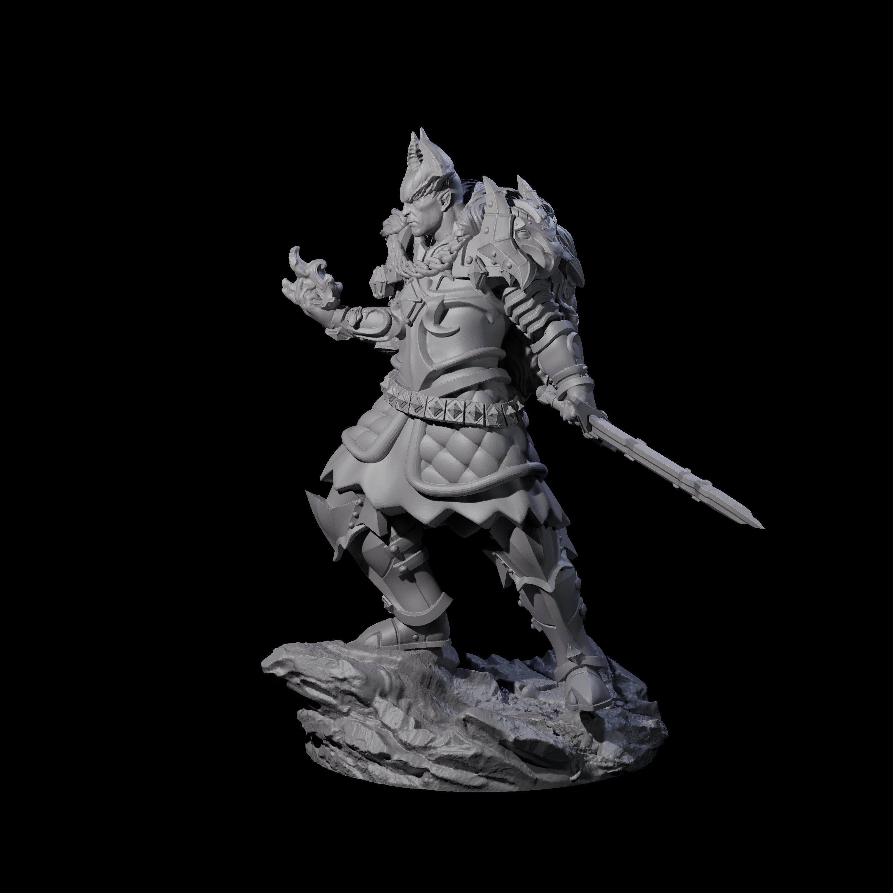 Firey Tiefling Warlock Miniature for Dungeons and Dragons, Pathfinder or other TTRPGs