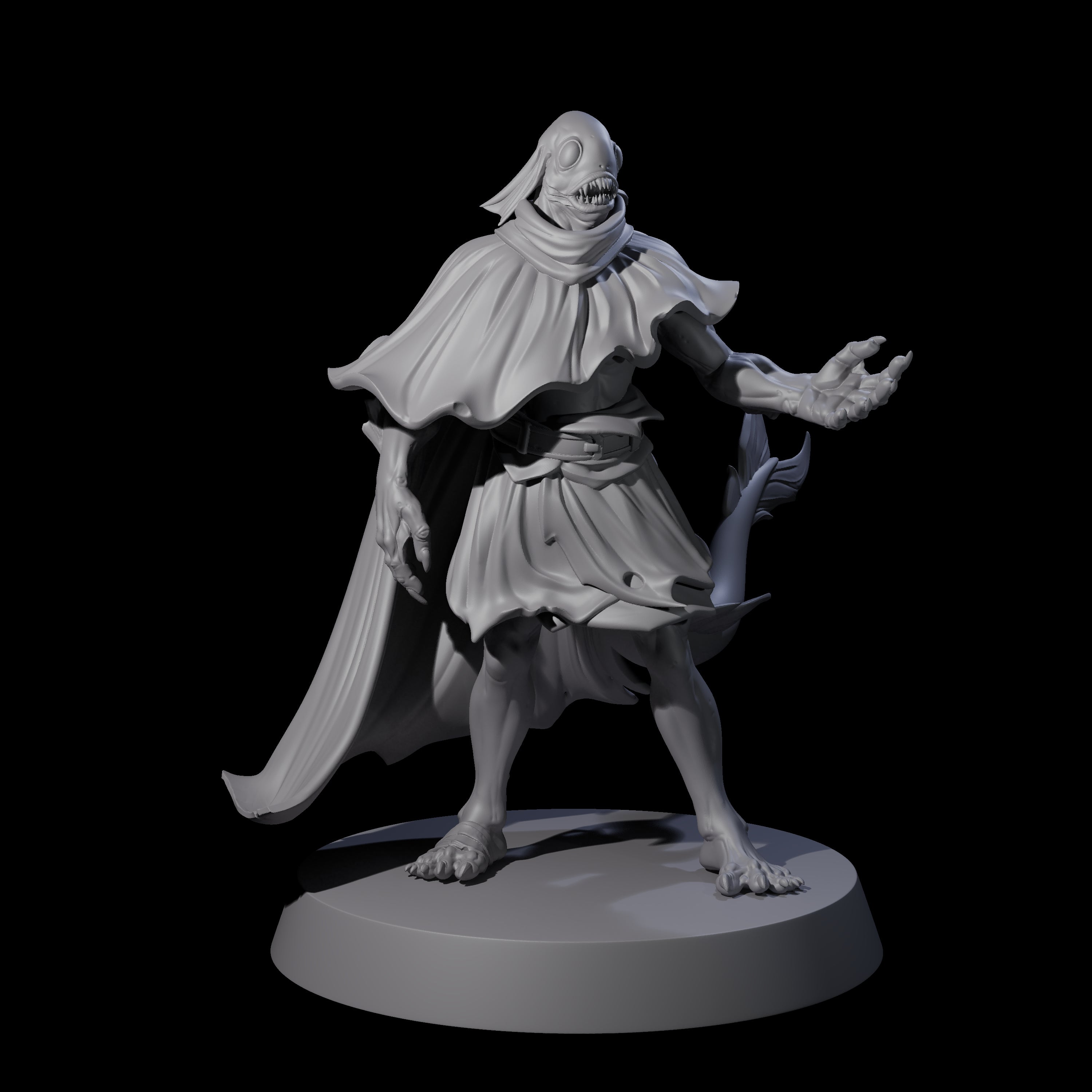 Fishy Deep One D Miniature for Dungeons and Dragons, Pathfinder or other TTRPGs