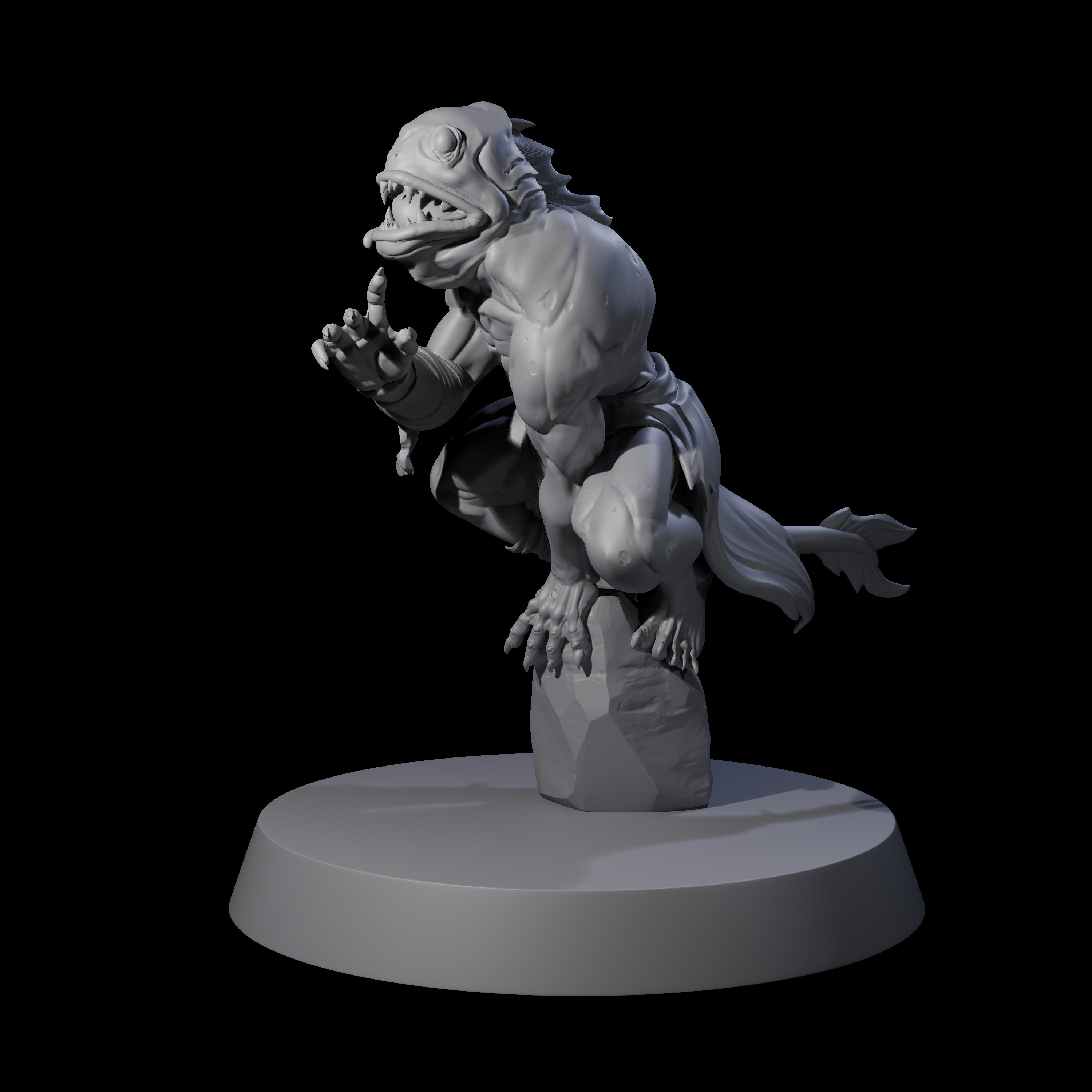 Fishy Deep One F Miniature for Dungeons and Dragons, Pathfinder or other TTRPGs