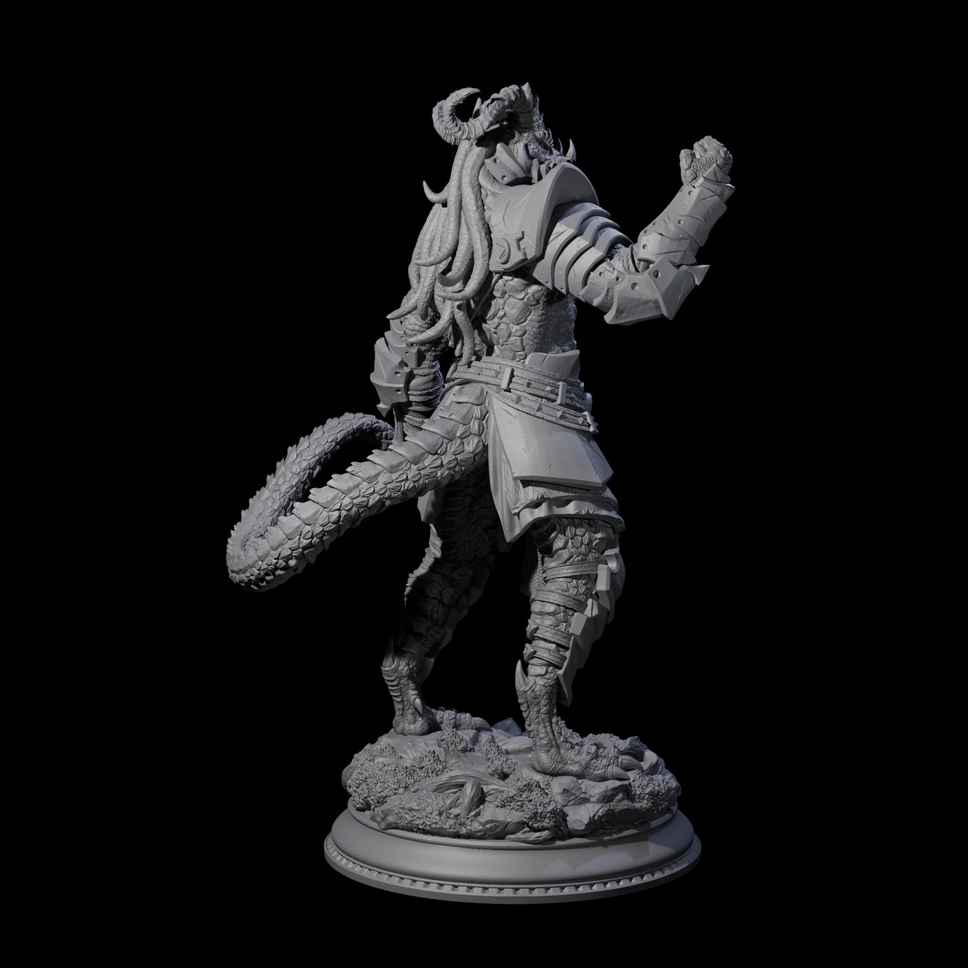 Fisticuffs Dragonborn Fighter Miniature for Dungeons and Dragons, Pathfinder or other TTRPGs