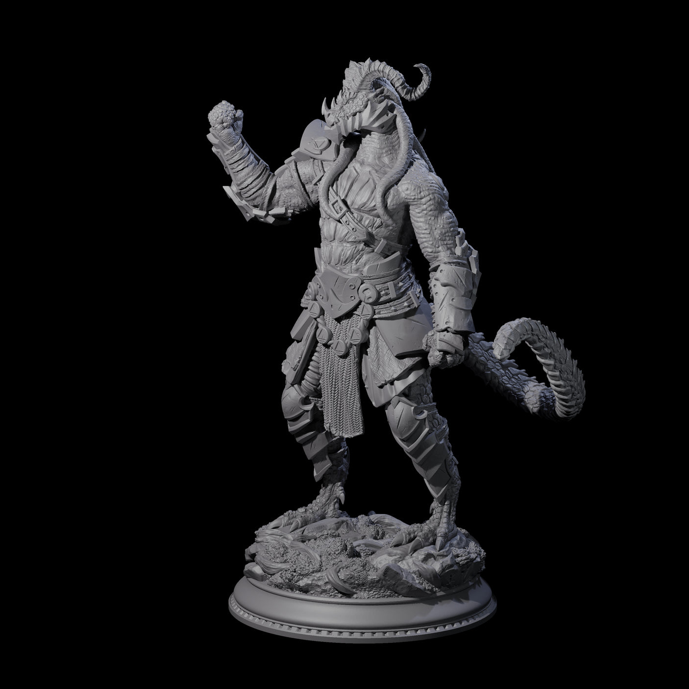 Fisticuffs Dragonborn Fighter Miniature for Dungeons and Dragons, Pathfinder or other TTRPGs