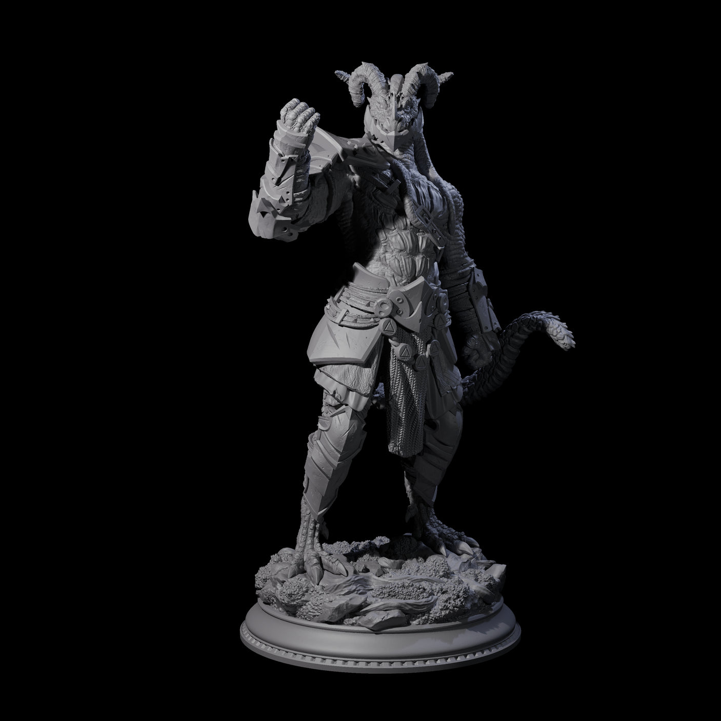 Fisticuffs Dragonborn Fighter Miniature for Dungeons and Dragons, Pathfinder or other TTRPGs