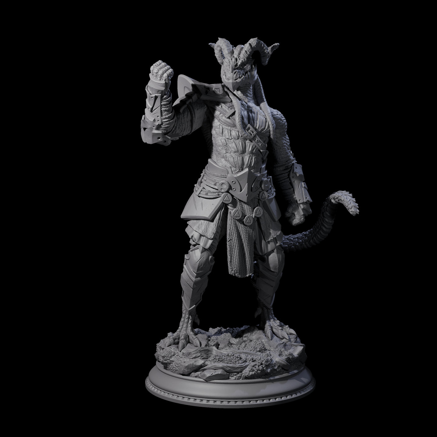 Fisticuffs Dragonborn Fighter Miniature for Dungeons and Dragons, Pathfinder or other TTRPGs