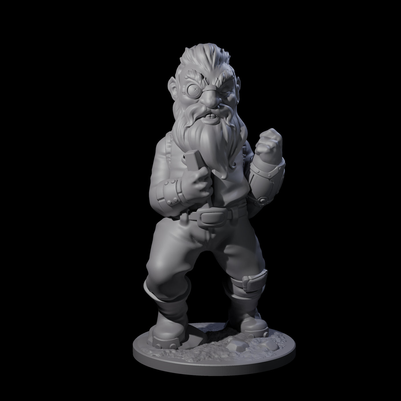 Fisticuffs Gnome Warrior Miniature for Dungeons and Dragons, Pathfinder or other TTRPGs