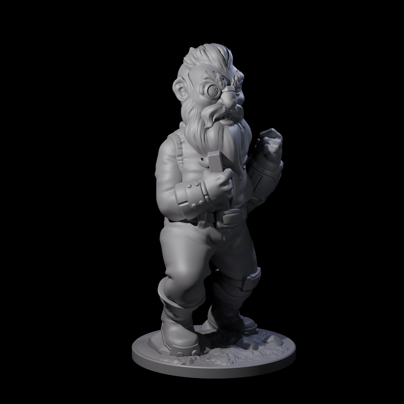 Fisticuffs Gnome Warrior Miniature for Dungeons and Dragons, Pathfinder or other TTRPGs