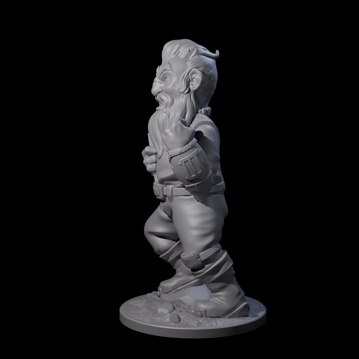Fisticuffs Gnome Warrior Miniature for Dungeons and Dragons, Pathfinder or other TTRPGs