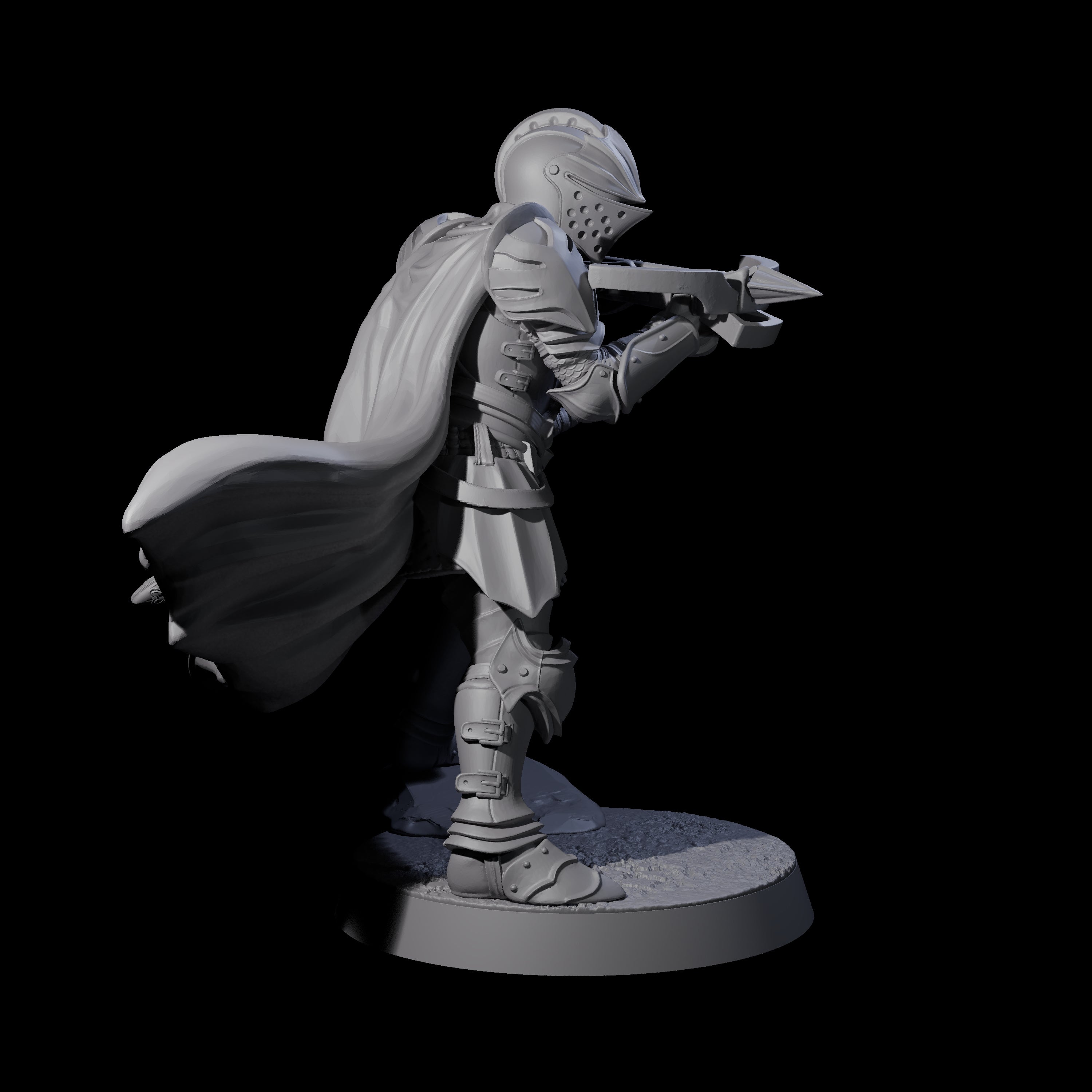 Five Aiming Militia Crossbowmen Miniature for Dungeons and Dragons, Pathfinder or other TTRPGs