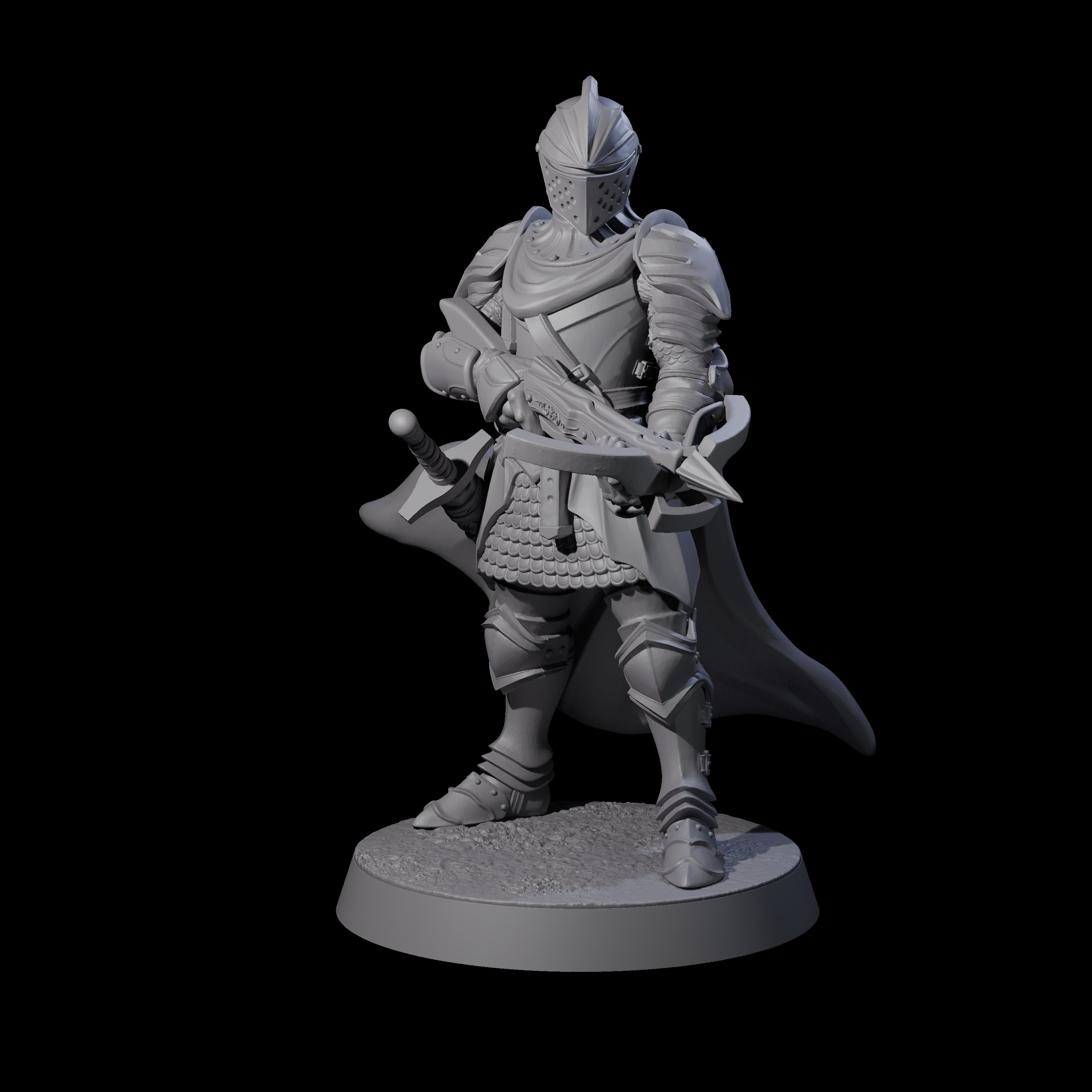 Five Aiming Militia Crossbowmen Miniature for Dungeons and Dragons, Pathfinder or other TTRPGs