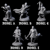 Five Aiming Militia Crossbowmen Miniature for Dungeons and Dragons, Pathfinder or other TTRPGs