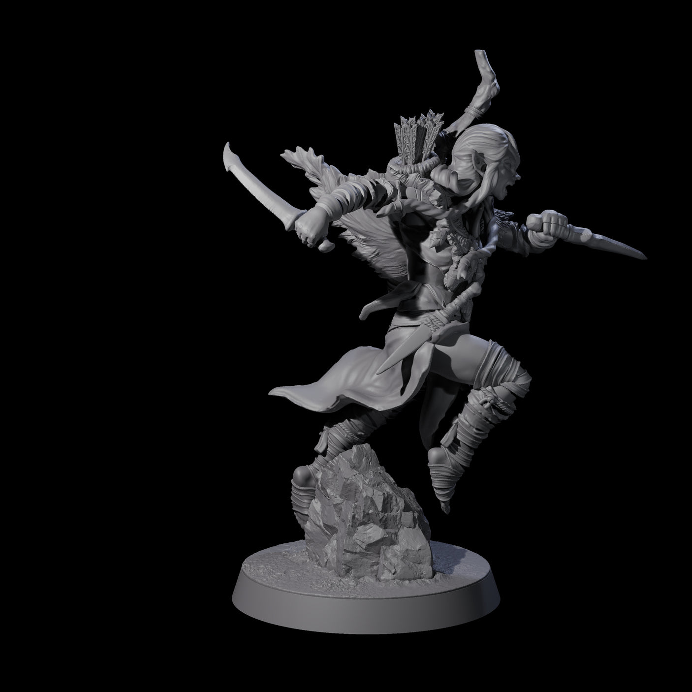Five Ambushing Elf Rogues Miniature for Dungeons and Dragons, Pathfinder or other TTRPGs