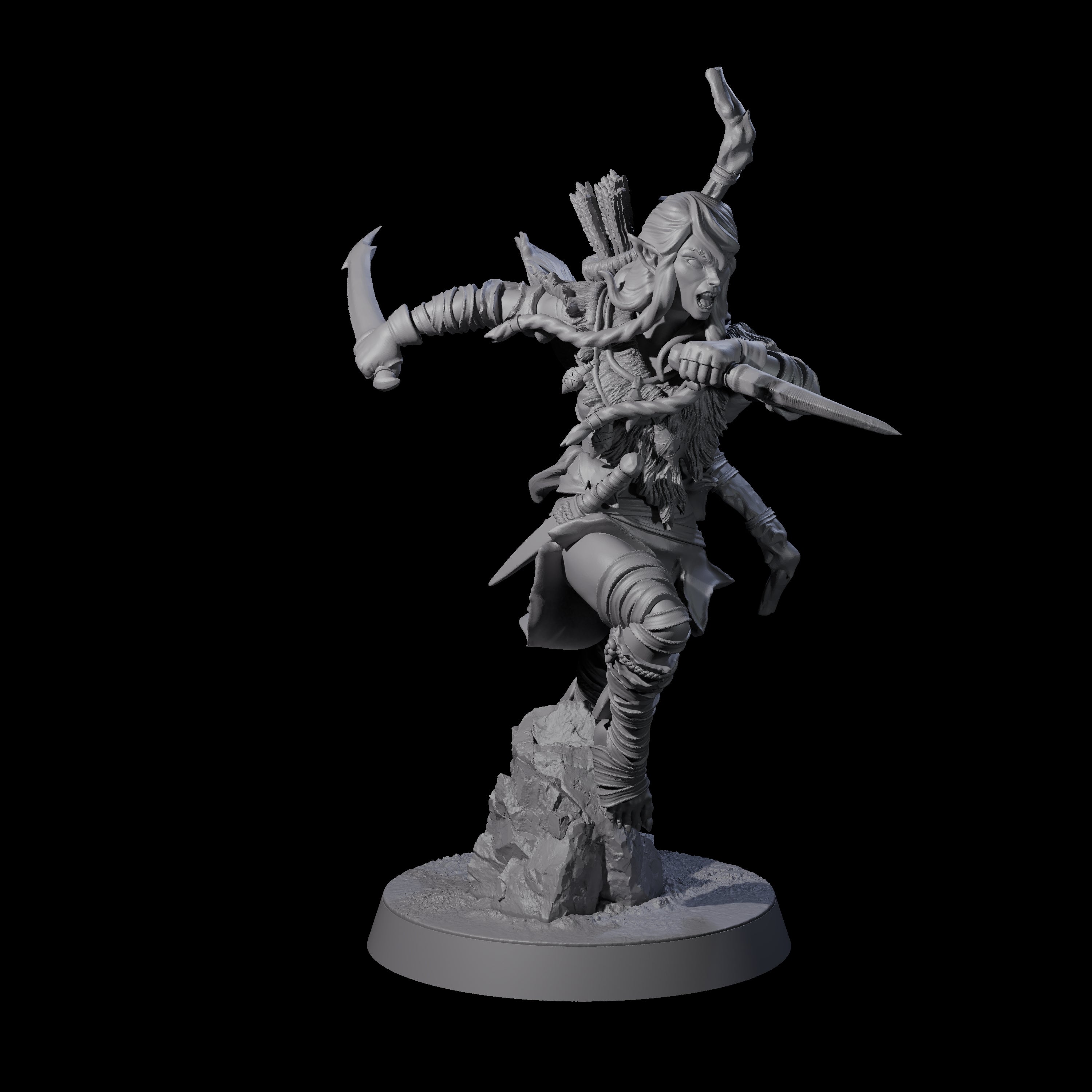 Five Ambushing Elf Rogues Miniature for Dungeons and Dragons, Pathfinder or other TTRPGs