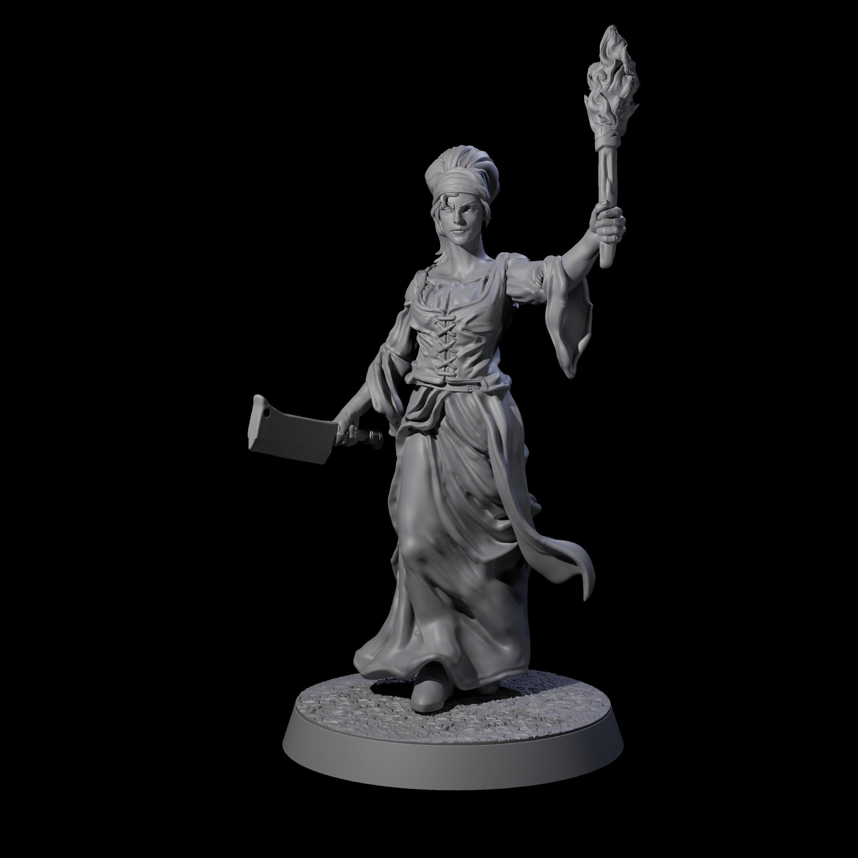 Five Brave Peasant Soldiers Miniature for Dungeons and Dragons, Pathfinder or other TTRPGs