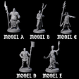 Five Brave Peasant Soldiers Miniature for Dungeons and Dragons, Pathfinder or other TTRPGs