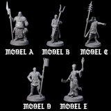 Five Brave Peasant Soldiers Miniature for Dungeons and Dragons, Pathfinder or other TTRPGs