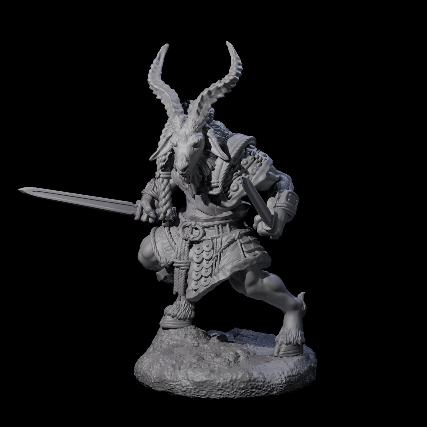 Five Brave Satyr Fighters Miniature for Dungeons and Dragons, Pathfinder or other TTRPGs