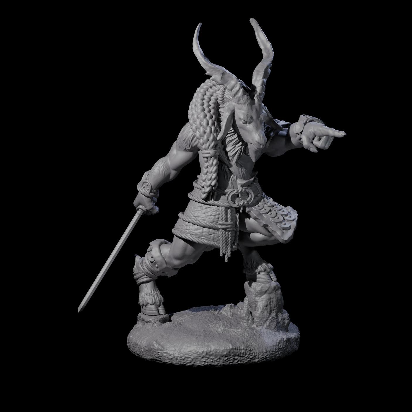 Five Brave Satyr Fighters Miniature for Dungeons and Dragons, Pathfinder or other TTRPGs