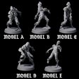 Five Clicking Fungal Zombies Miniature for Dungeons and Dragons, Pathfinder or other TTRPGs