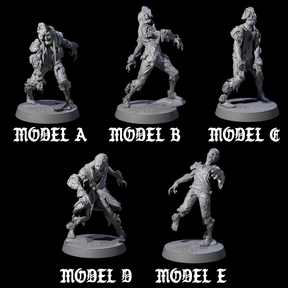 Five Clicking Fungal Zombies Miniature for Dungeons and Dragons, Pathfinder or other TTRPGs